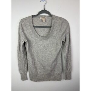 Women's Scoop Neck Cashmere Sweater - Gray